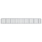 Gabion Basket with Cover 950x100x100 cm Galvanised Iron 3295207