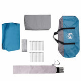 Family Tent 4-Person with Roof Blue and Grey 324 x 255 x 230 cm 42004084