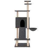 Cat Tree with Sisal Scratching Posts Dark Grey 153 cm 171752