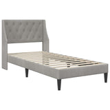 Bed Frame with Headboard Light Grey 90 x 190 cm Velvet 42027454