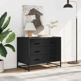Drawer Cabinet Black 70x41x56 cm Engineered Wood 849074