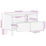 TV Cabinet with Drawer Walnut 70 x 33 x 46 cm Solid Mango Wood 4018225
