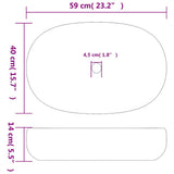 Countertop Basin Brown and Blue Oval 59x40x14 cm Ceramic 155100
