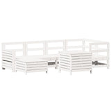 7 Piece Garden Sofa Set White Solid Wood Pine 3250969