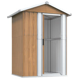 Garden Shed Brown 126x97.5x177 cm Galvanised Steel 316236