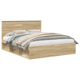 Bed Frame with Headboard Sonoma 160 x 200 cm Solid Pine Wood 3410985