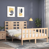 Bed Frame without Mattress Double Solid Wood Pine 3192791