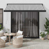 Retractable Awning Anthracite and White 3.5x2.5 m Fabric&Aluminium 3216139