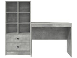 Desk with Drawer with Shelf with Storage 2 pcs Concrete Grey 3337348
