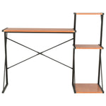 ZNTS Desk with Shelf Black and Brown 116x50x93 cm 20290