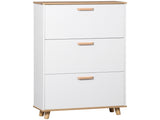 Narrow Shoe Cabinet, Slim Shoe Storage Cabinet with 3 Flip Drawers and Adjustable Shelves, 12 Pair T3398P328357