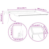 Manual Awning Frame with LEDs 2.5 x 2 m 3420741