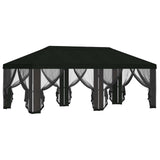 Gazebo Cover with Sidewalls 6 x 3 m Black Polyester 190 900419