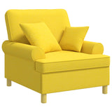 XL Armchair with Cushions Light Yellow Fabric 42043492