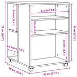 ZNTS Side Table with Wheels White 55x60x78 cm Engineered Wood 853155