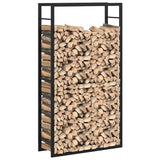 Firewood Rack Matt Black 80x28x154 cm Steel 350308