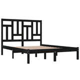 Bed Frame without Mattress Black 200x200 cm Solid Wood Pine 3104567