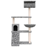 Cat Tree with Sisal Scratching Posts Light Grey 131 cm 171604