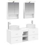 Bathroom Furniture Set 5 pcs White Engineered Wood and Glass 3407079
