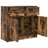 Sideboard with Drawer Smoked Oak 80x34x76 cm Engineered Wood 861539