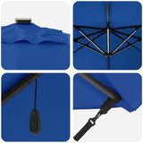 Umbrella 352 x 251 x 265 cm Polyester and Aluminium Azurblau 42003332