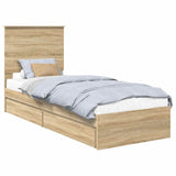 Storage Bed with Drawer Sonoma Oak 75 x 190 cm Engineered Wood 3411259