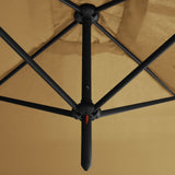 Double Garden Parasol with Steel Pole Taupe 600x300 cm 312557
