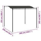 Sunshade Awning 3x2.4 m Anthracite 47948