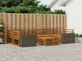 Outdoor Sofa Set 7 pcs Natural Solid Acacia Wood 3384095