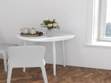 Folding Dining Table for 4, Round Drop Leaf Table, Modern Space Saving Small Kitchen Table with Wood T3398P344738