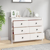 Side Cabinet White 100x40x72 cm Solid Wood Pine 821765