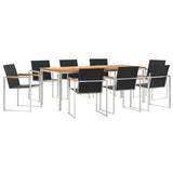 Garden Dining Set 7 pcs Solid Teak Wood and Stainless Steel 3334835