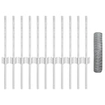 Fence with Posts Silver 0.4 x 25 m Steel 3336984