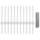 Fence with Posts Silver 0.4 x 25 m Steel 3336984
