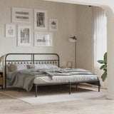 Metal Bed Frame without Mattress with Headboard Black 183x213cm 376605