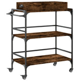 Kitchen Trolley Smoked Oak 81.5x41x92.5 cm Engineered Wood 842343