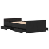 Bed Frame with Headboard Black oak 90 x 190 cm Engineered wood 3329328