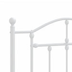 Metal Bed Frame without Mattress with Footboard White 80x200cm 353497