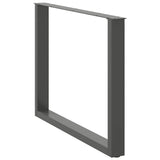 Dining Table Legs U-Shaped 2 pcs Anthracite 100x cm Steel 4013198