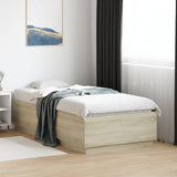 Bed Frame with LED without Mattress Sonoma Oak 75x190 cm Small Single 3209669