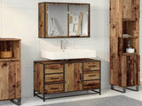 Bathroom Furniture Set with Door 2 pcs Old Wood Engineered Wood 3402429