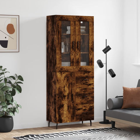 Highboard Smoked Oak 69.5x34x180 cm Engineered Wood 3198486