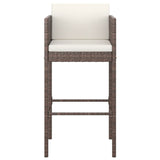 Bar Stool Set of 2 Brown Poly rattan, powder-coated steel 316672