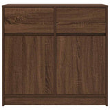 Sideboard with Drawer Brown Oak 80x34x76 cm Engineered Wood 861541