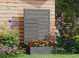 34 x 69.5cm Garden Planter Box, with Back Trellis, Grey T3398P317836