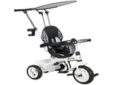 6 in 1 Tricycle for Kids with 5-point harness straps, Removable Canopy, White T3398P348139