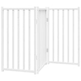 Dog Gate Foldable 3 Panels White 150 cm Solid Wood Fir 352278