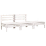 Garden Sofa White Solid pine wood 3-seater Modular Garden Sofa 838034