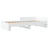 Bed Frame without Mattress White 90x190 cm Single Engineered Wood 849586