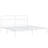 Metal Bed Frame without Mattress with Headboard White 200x200cm 376656